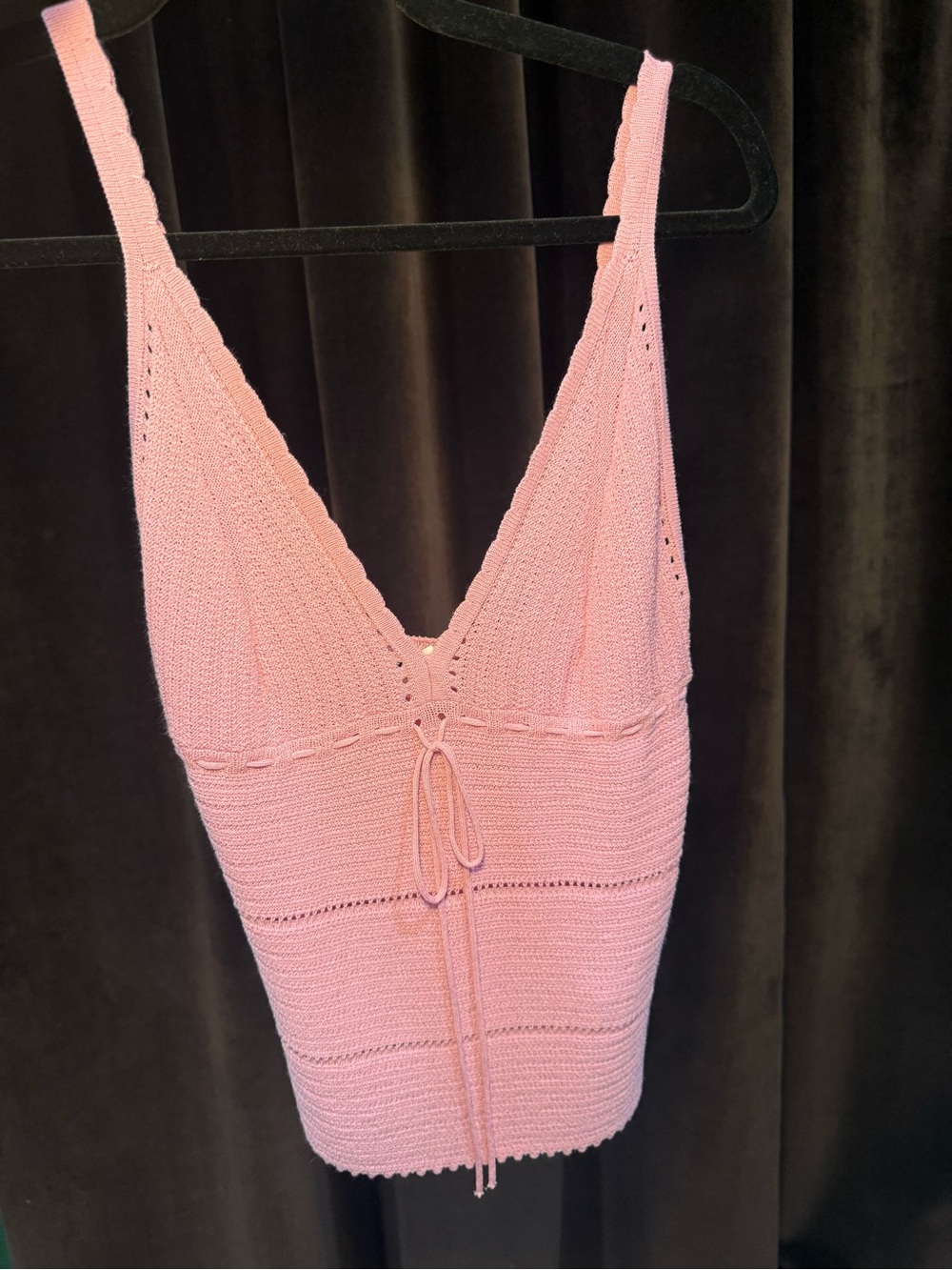 Zara Pink Knitted V-Neck Tank Top